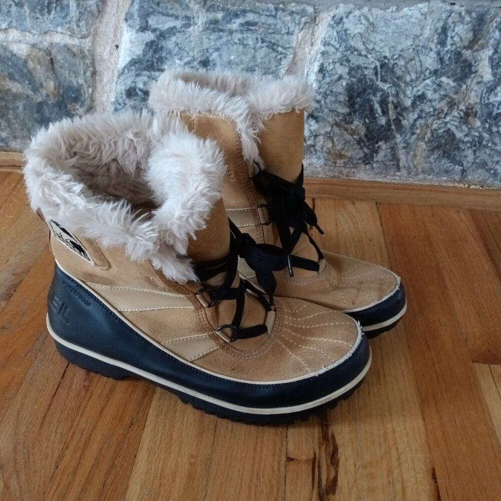 Sorel Tivoli II Fur Lined Lace Up Rain Winter Snow Mid Calf Boots US 10 EU 41 - Picture 3 of 10